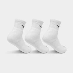Nike Everyday Plus Cushioned 6-Pack Quarter Training Socks White/Black - SX6899 100 -Deals Adidas Store SX6899 100 P4