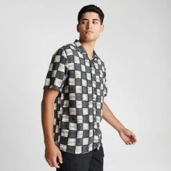 Men's Vans Moore Buttondown Shirt Asphalt/Antique White - VN0008JG 030 -Deals Adidas Store VN0008JG 030 M3