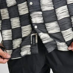 Men's Vans Moore Buttondown Shirt Asphalt/Antique White - VN0008JG 030 -Deals Adidas Store VN0008JG 030 M6